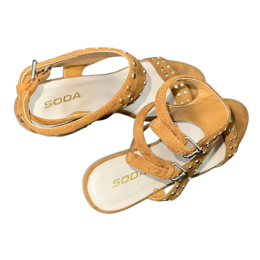 Soda from Buckle Womens High Heel Sandals Faux Leather Studded Strappy Size 9 - Picture 10 of 13